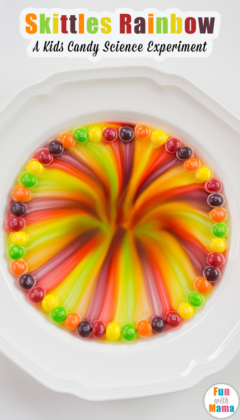 Easy Skittles Rainbow Science Experiment - Fun with Mama