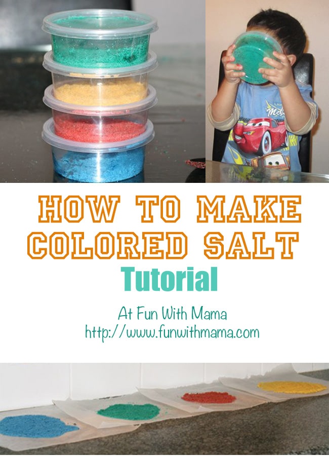 Have you ever wondered how to make colored salt? Making it with toddlers, preschoolers and elementary kids is so easy and makes for a fun kids activity.