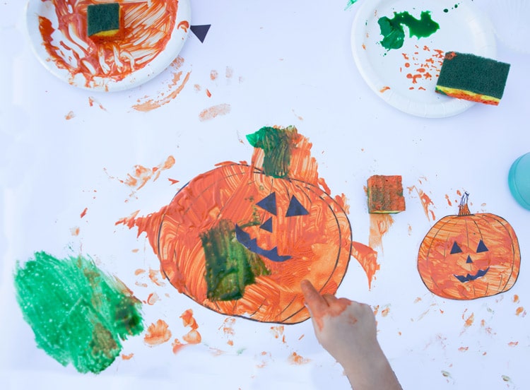 Happy/Sad Pumpkin Finger Painting - Fun with Mama