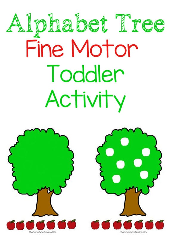 This alphabet tree activity is a fun and simple way to work on your toddlers fine motor skills