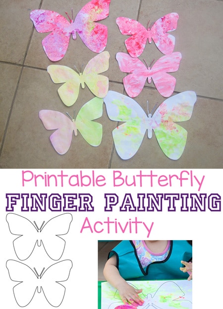 Download a printable butterfly that is wonderful for finger painting with toddlers, preschoolers and elementary age kids.