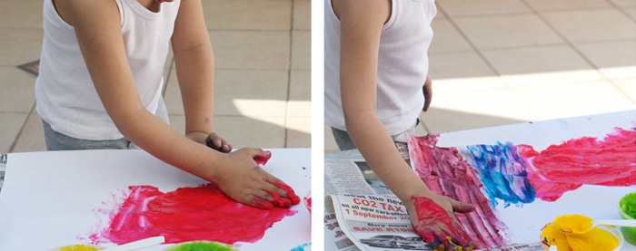 homemade finger paint with flower