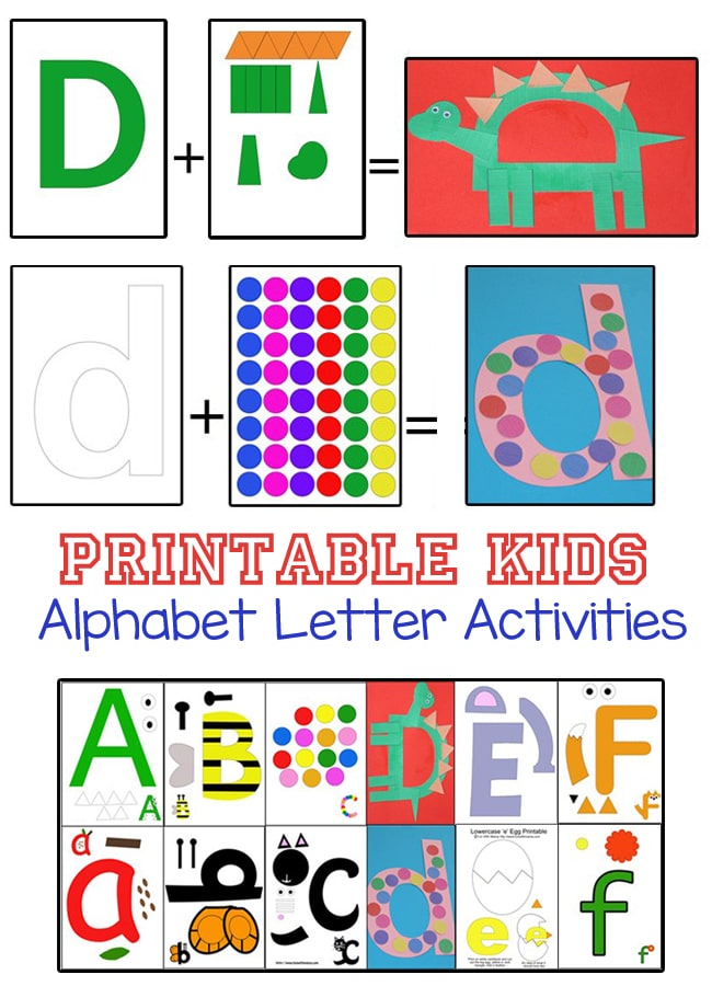 Kids printable alphabet letter activities perfect for toddlers, preschoolers and kindergarten to re-inforce letters and sounds. Wonderful for shapes week!