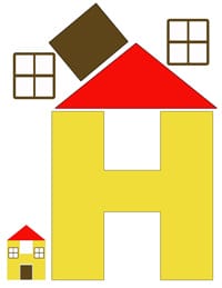 h for house printable letter activity
