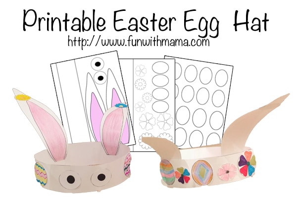 printable easter egg bunny printable spring flowers hat