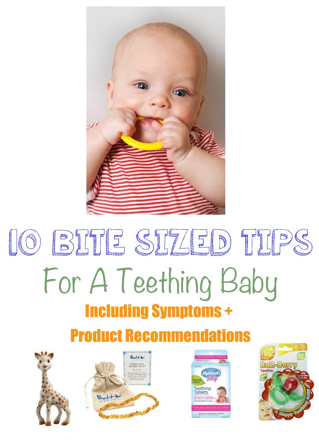 Is my baby teething? Many moms of young babies have so many questions about teething. This post contains teething signs and symptoms as well as some tips to ease teething pains.