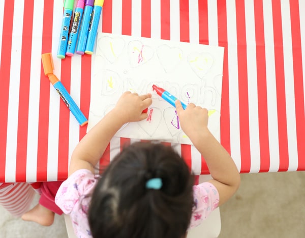 Canvas Name Kids Activity with Fun Chalk Markers makes a beautiful and vibrant frame.