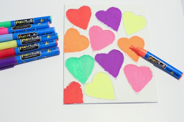 Canvas Name Kids Activity with Fun Chalk Markers makes a beautiful and vibrant frame.