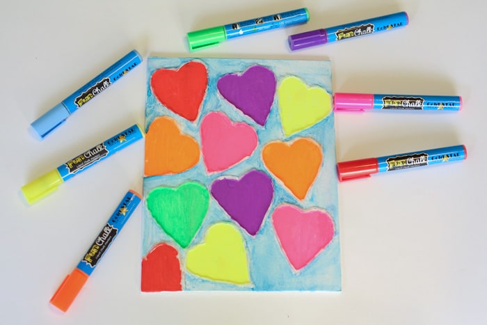 Canvas Name Kids Activity with Fun Chalk Markers makes a beautiful and vibrant frame.