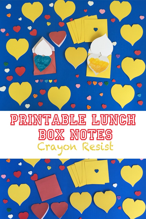 Printable Lunch Box Notes Crayon Resist Activity would be a great surprise for kids