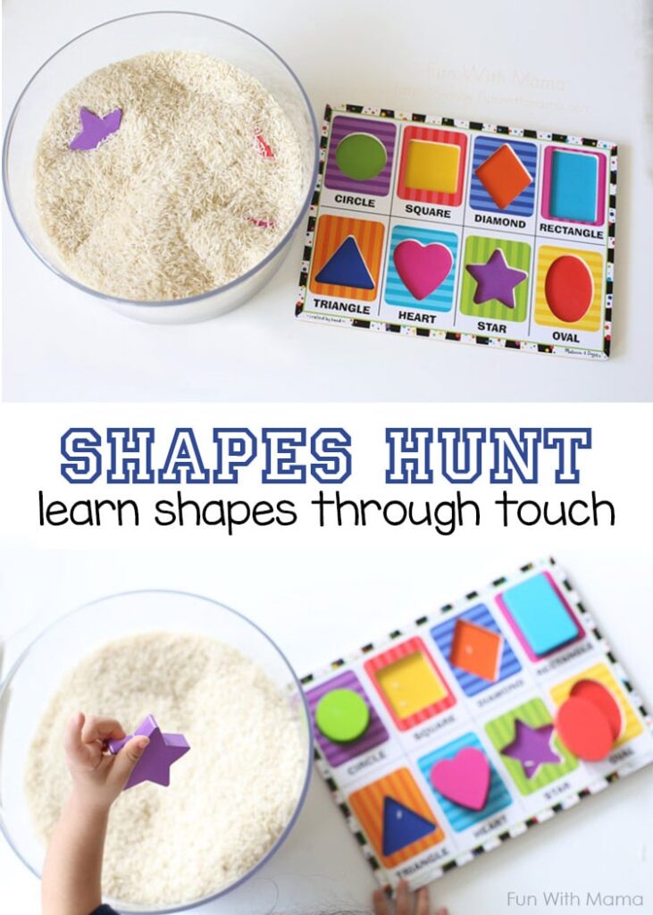 Teach Toddlers their shapes with this shapes hunt activity