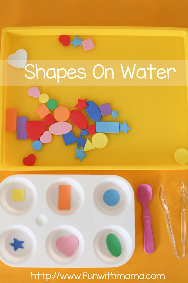 Teaching toddler and preschooler shapes through water play