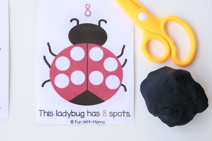 Ladybug Playdoh Math Counting Mats - Fun with Mama