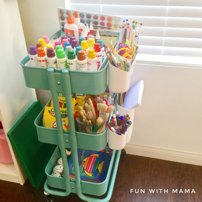 AN ART CART FOR KIDS - A SIMPLE WAY TO STORE ART SUPPLIES - Smallish Home