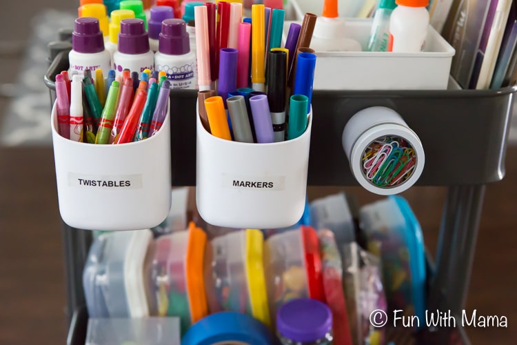 Organize kids art supplies with this diy Storage Solution. This Ikea Art  Cart fosters open e…