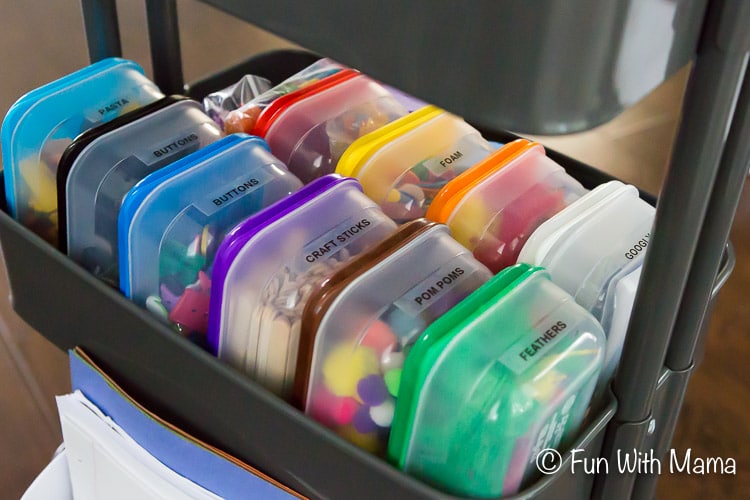 Art supply storage for toddler art supplies - Fun with Mama