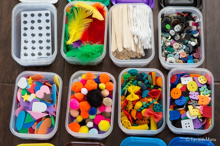 Organize art supplies the preschool way