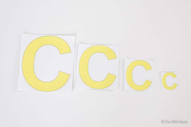 letter c size sorting