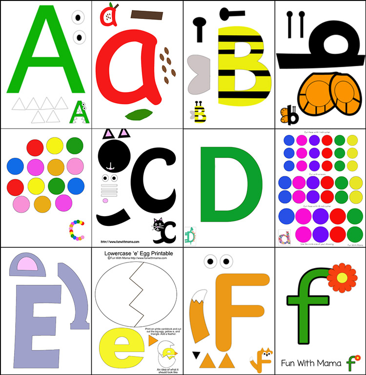 Printable Alphabet Letter Crafts - Fun with Mama