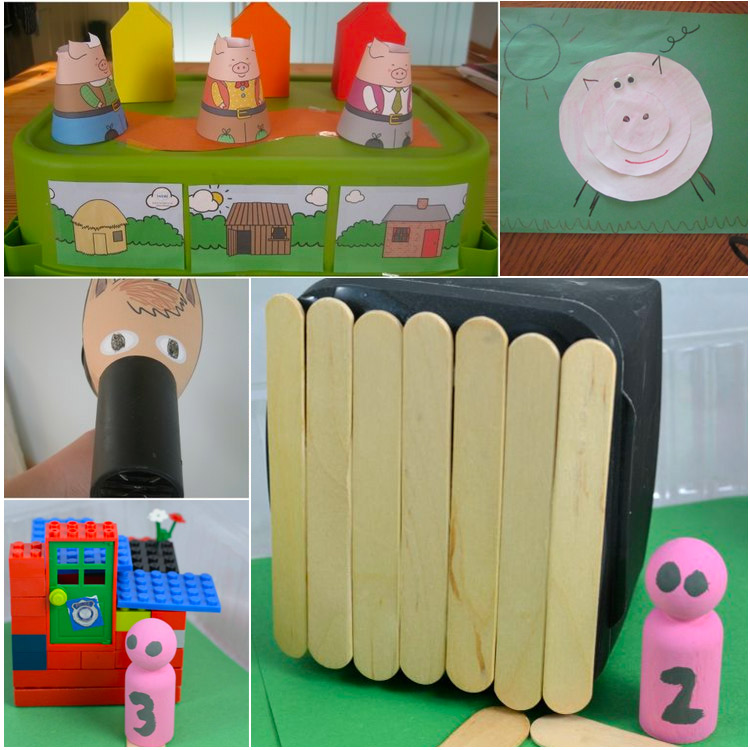 Three Little Pigs Crafts and activities for toddlers and preschoolers