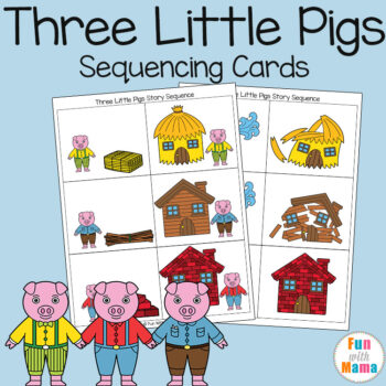 three little pigs sequencing cards