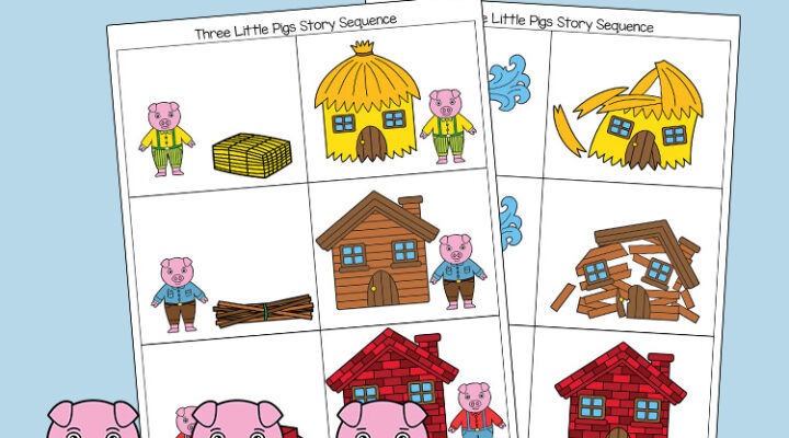 three little pigs sequencing cards