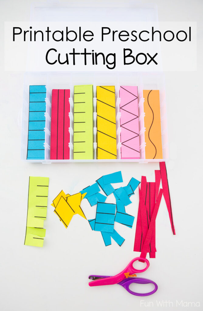 Printable Preschool Cutting Busy Box - Fun with Mama