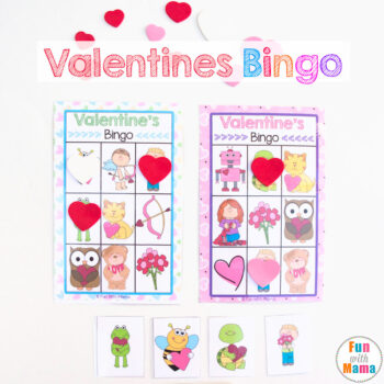 valentines bingo game for preschoolers and kindergarten kids