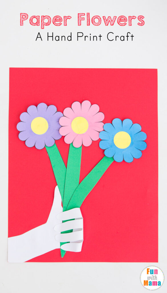 paper flowers craft preschool hand print activity