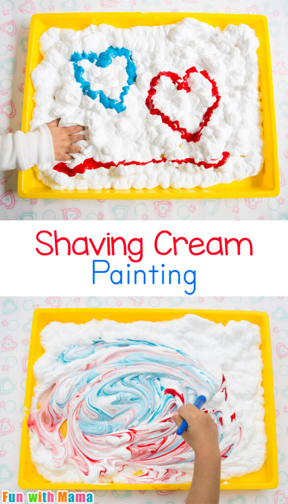 Shaving Cream Painting Process Art for Preschoolers - Fun with Mama