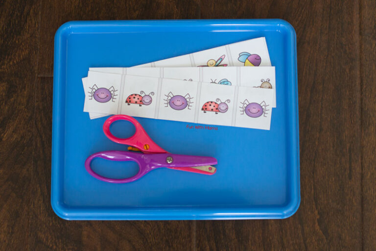Insect Printable Cutting Strips For Preschoolers - Fun with Mama