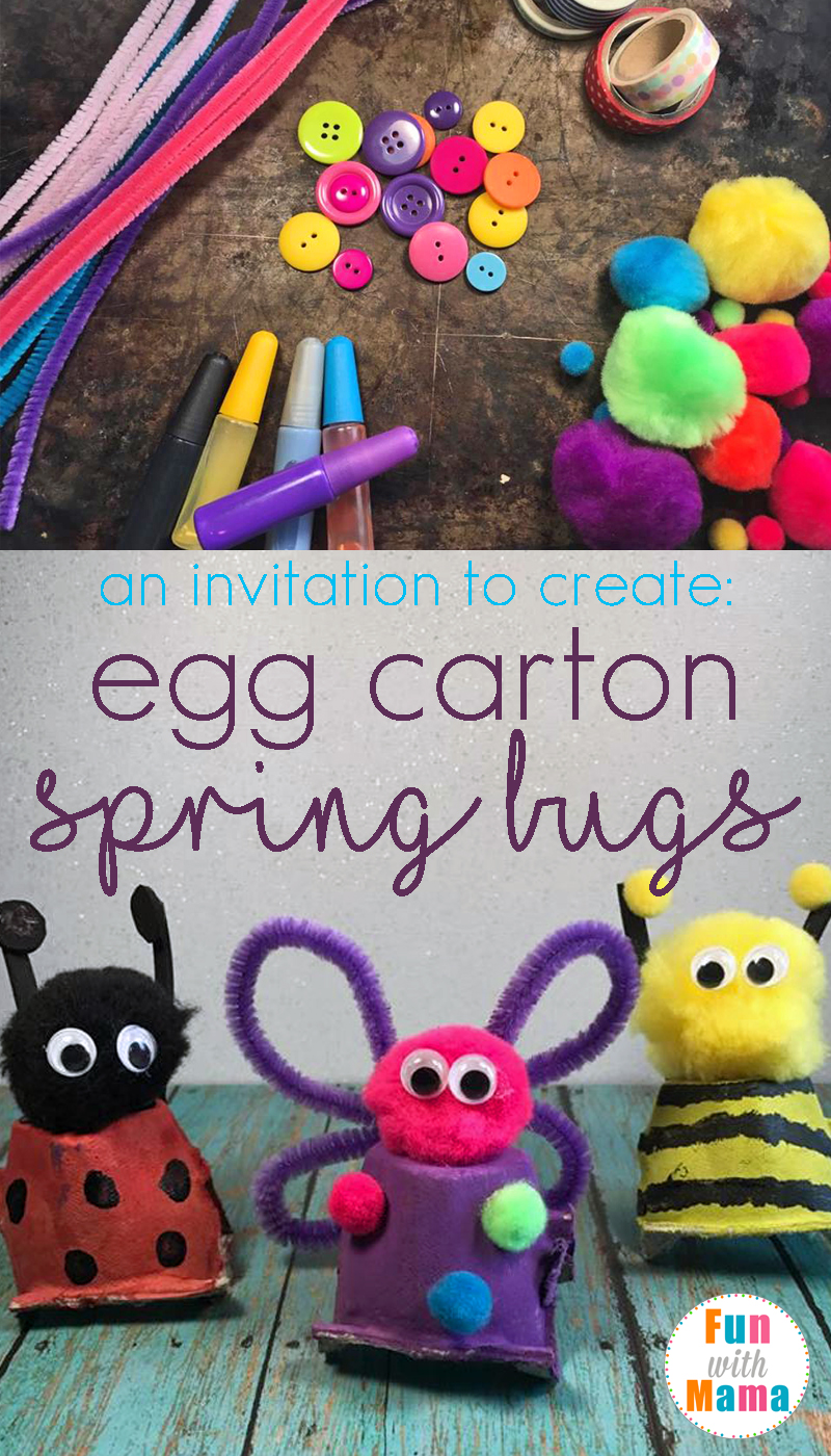 Invitation To Create Cute Spring Bugs Craft With Recycled Egg Cartons