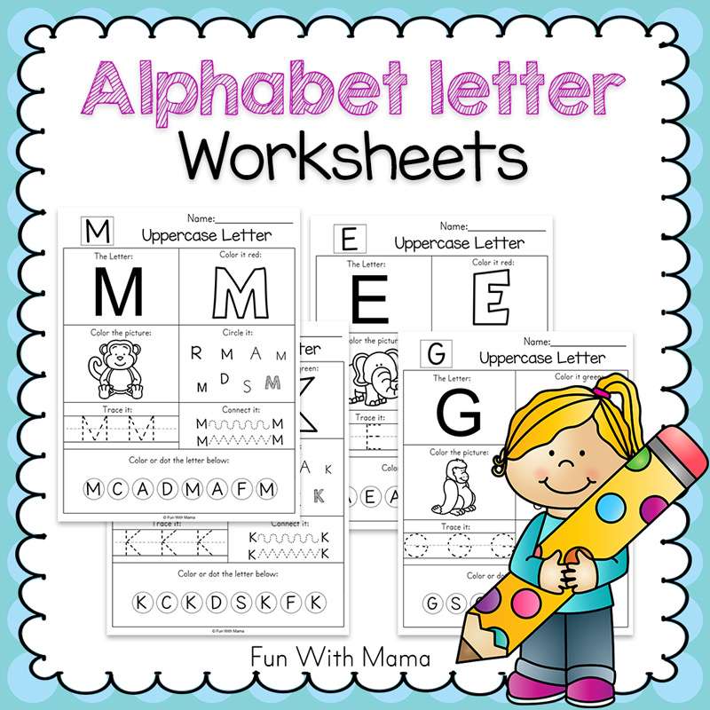 Kindergarten Alphabet Printable Worksheets