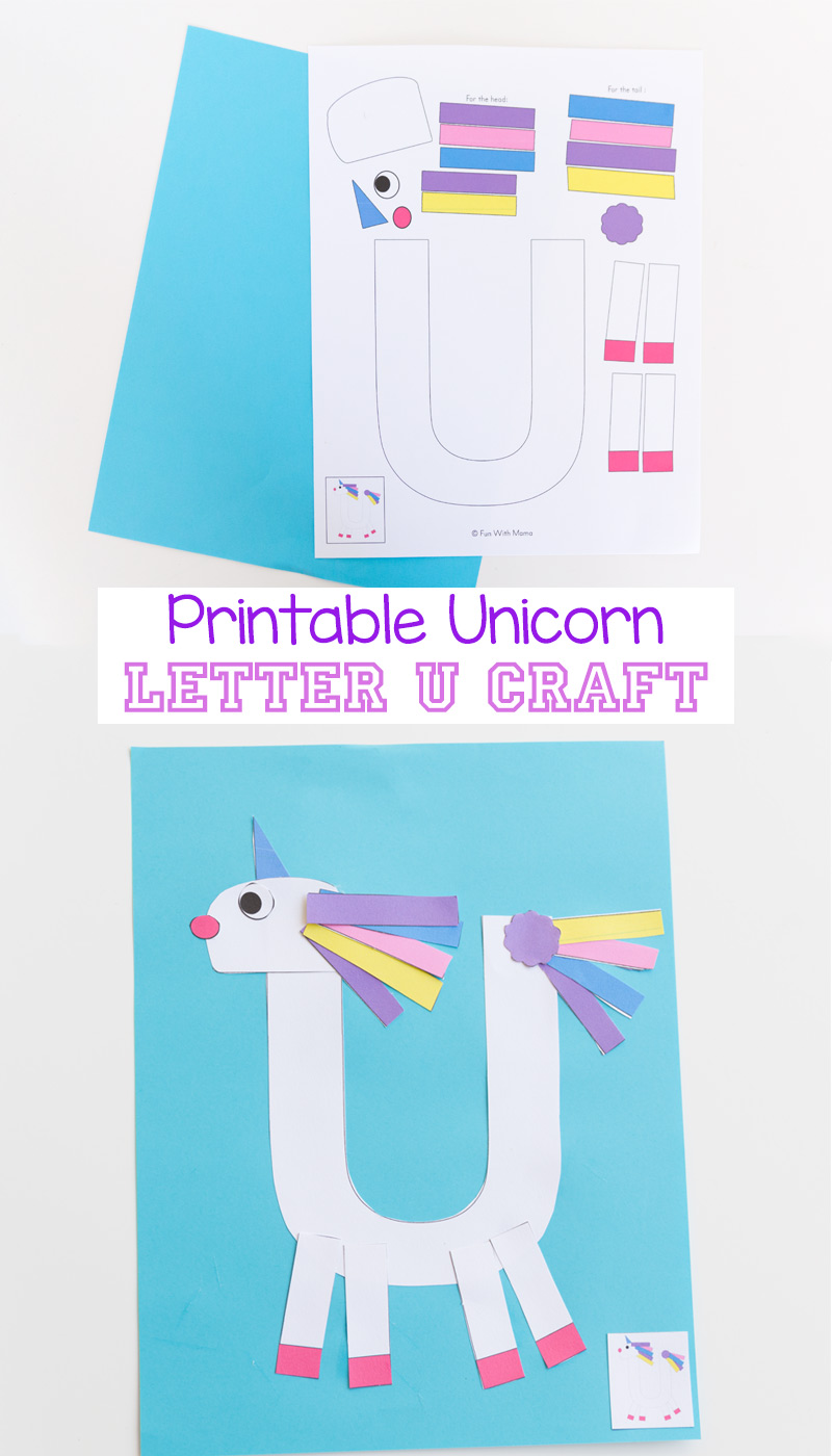 Printable Letter U Craft Unicorn - Fun with Mama