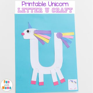 printable letter u crafts unicorn