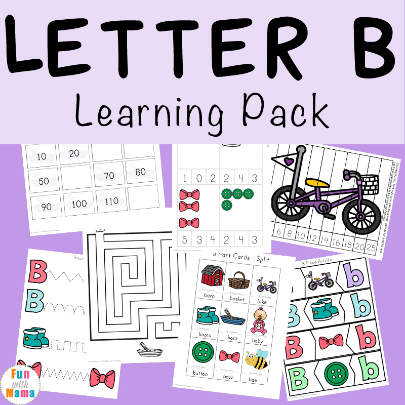 letter b activities preschool printable pack