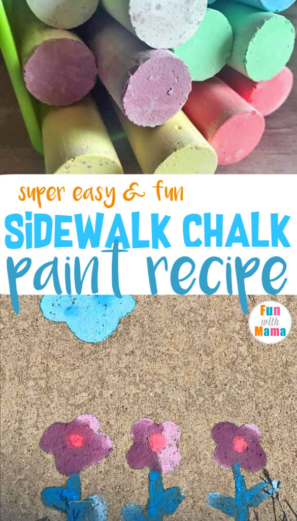 Super Easy & Fun Sidewalk Chalk Paint Recipe. A quick DIY Play Recipe for summer.