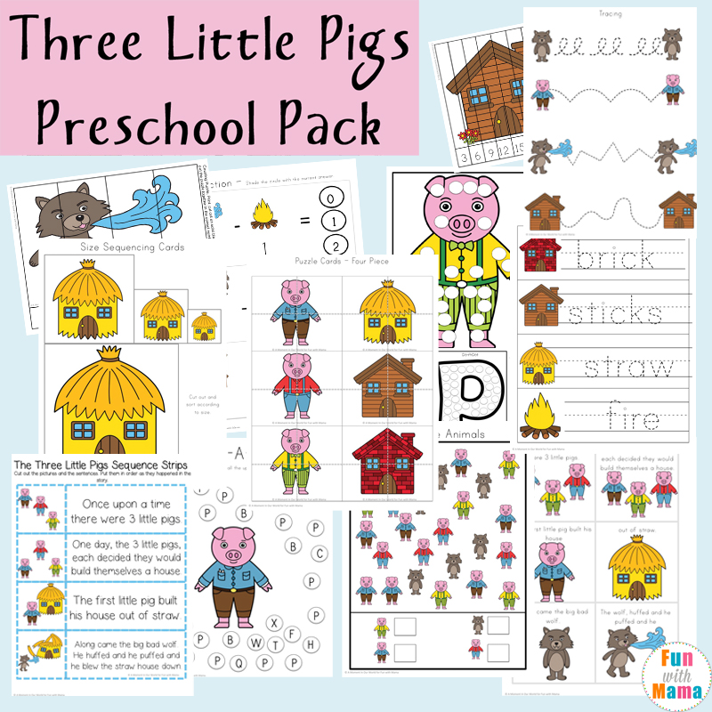 three little pigs houses templates