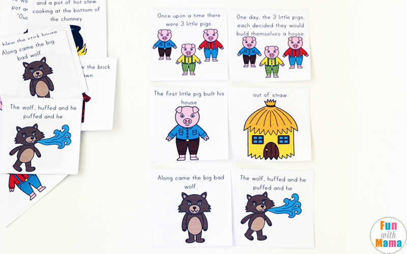 3 little pigs story cards