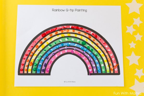 Rainbow Q Tip Art Printable - Fun with Mama