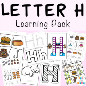 Free printable letter h activities, worksheets, crafts and learning pack.