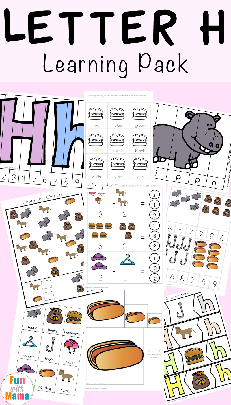 letter h worksheets activities fun with mama