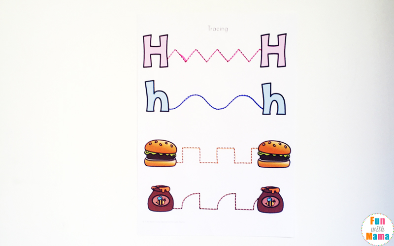 letter h tracing activity