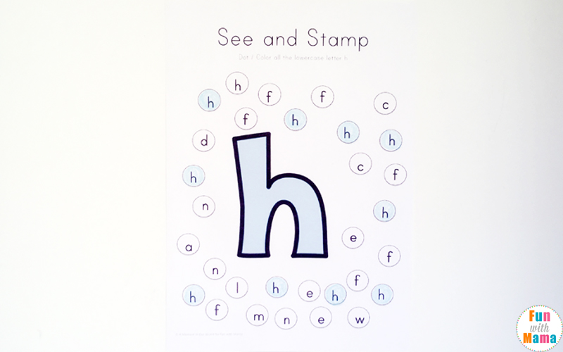 find the letter h worksheet