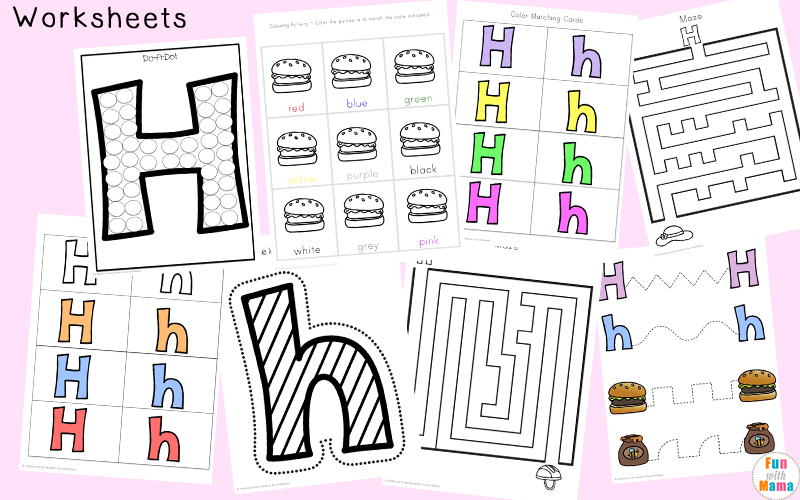 letter h worksheets 