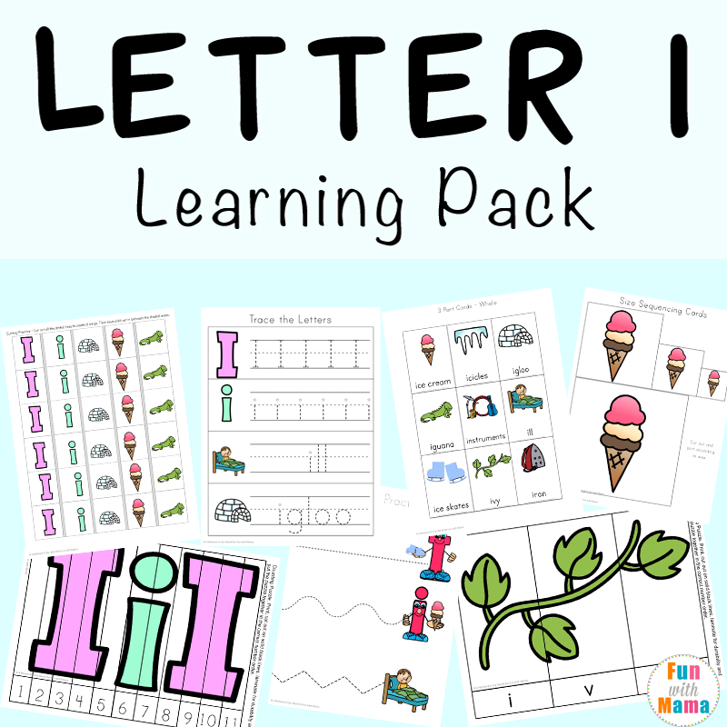 Free printable letter i activities, worksheets, crafts and learning pack.