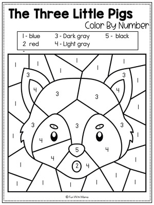 three little pigs color by number
