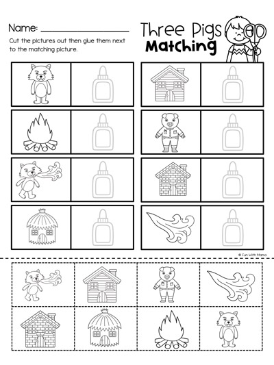 three little pigs worksheets