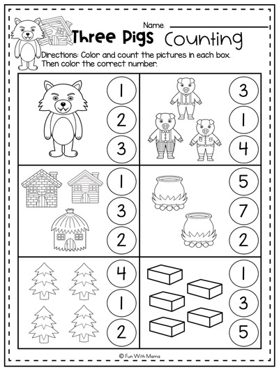 three little pigs worksheets