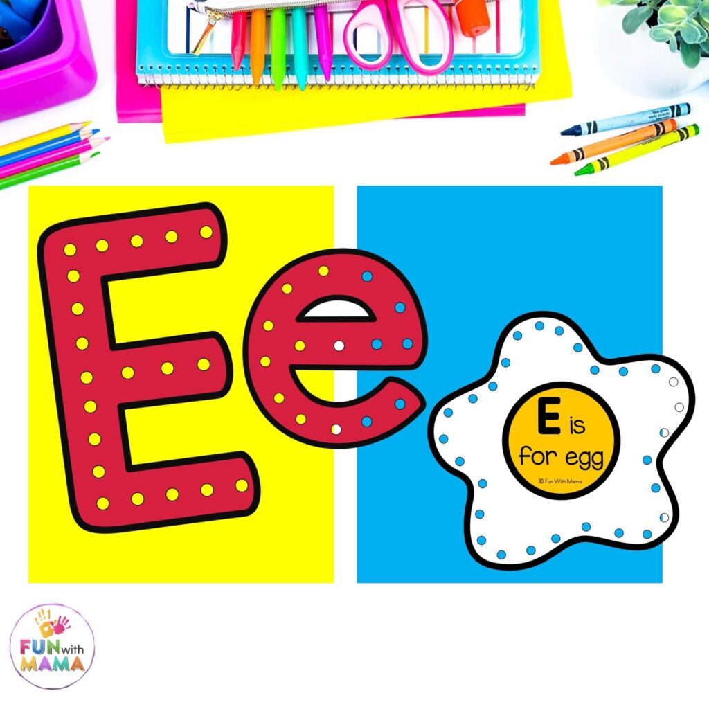 letter e cotton bud art